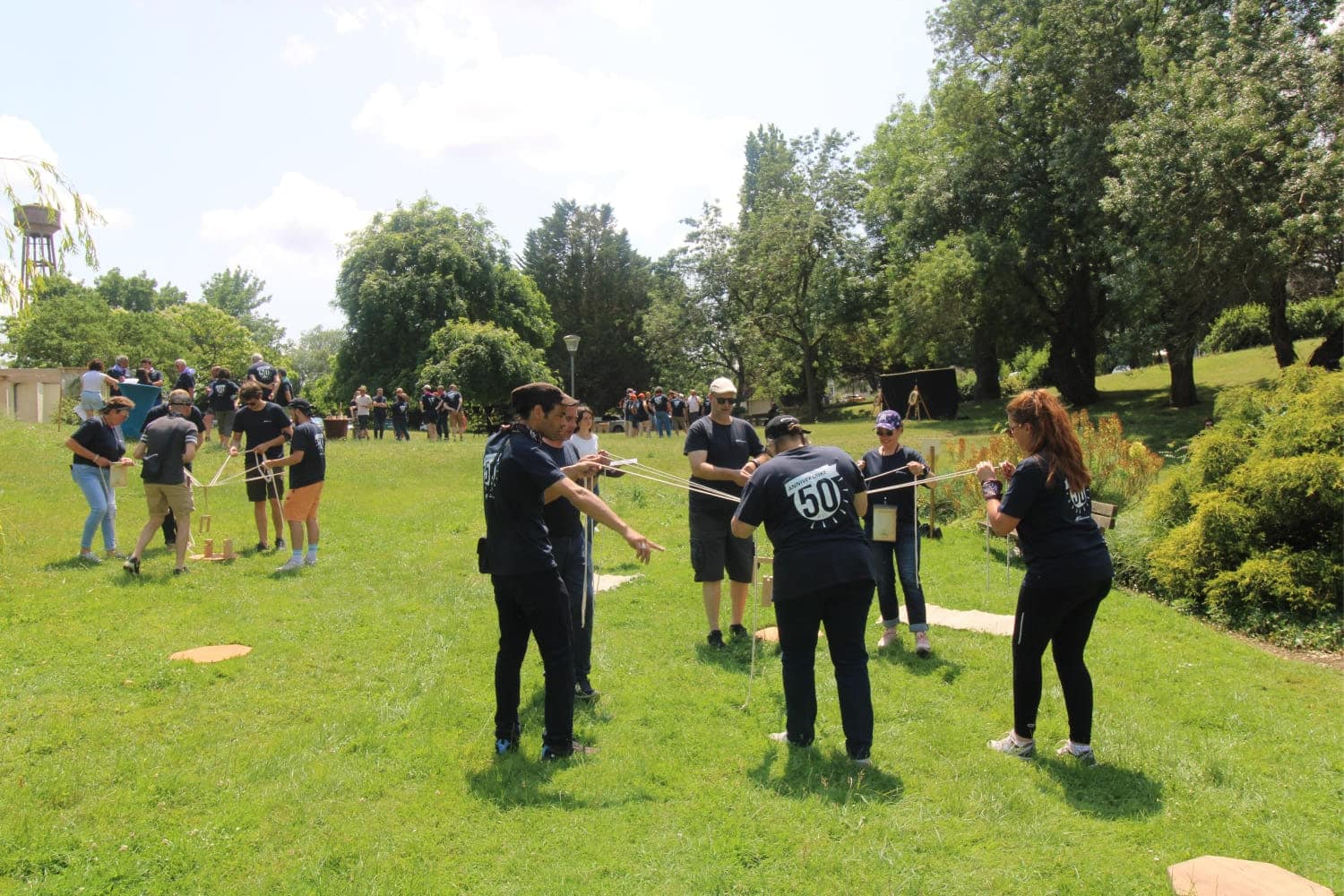 Jeu d'équipe en team building à Angers